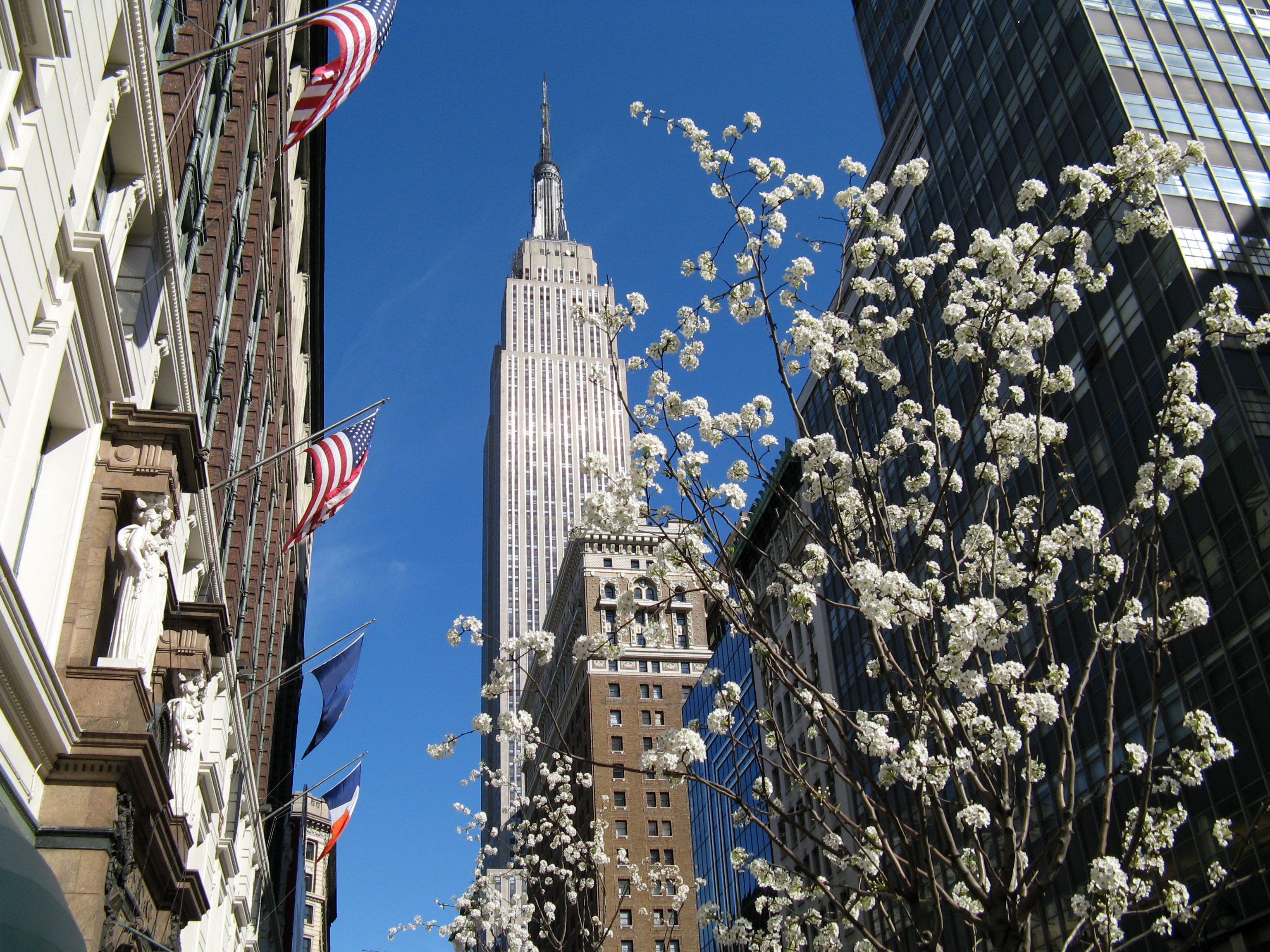Empire State Building in Spring