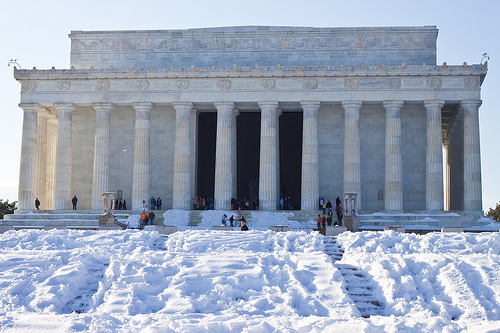 Washington Snowstorm Lincoln Memorial